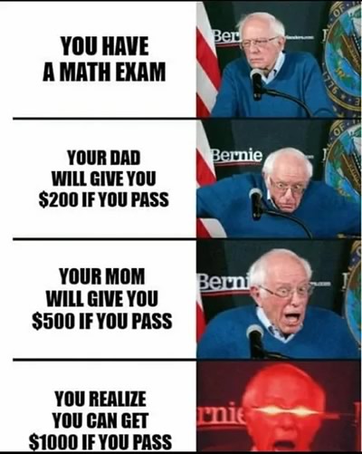 Bernie Sanders weak in maths meme